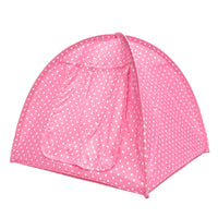 HKM-8645053 Collapsible Pet Tent in Green, Yellow, and Pink Dots - Portable and Lightweight Polyester Design (43x43x41CM)
