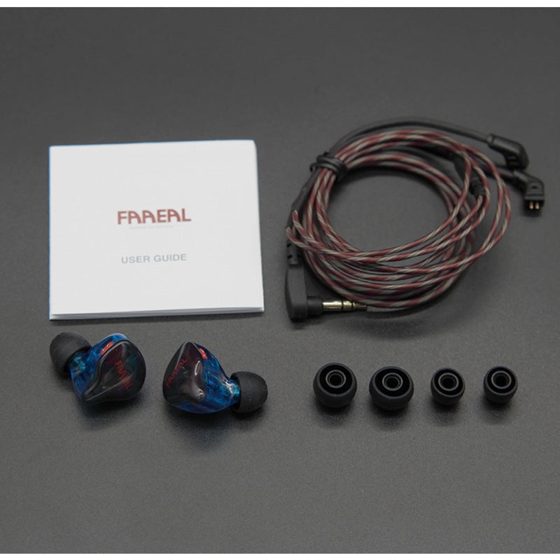 HKM-864595 In-Ear HiFi Headphones with Ring Iron Subwoofer, 20-40K Hz Frequency Response, 106 dB Sensitivity, 1.2m OFC Cable