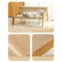 HKM-8646205 Recliner Cat Scratch Board with Replacement Mat - Scratch-Resistant Linen Style