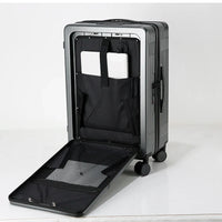 HKM-864659 Soft Shell Carry-On Suitcase with Open Top and Laptop Compartment for Travelling