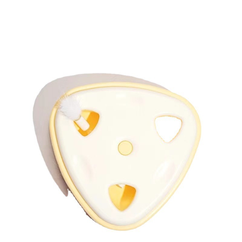 HKM-8646845 Automatic Induction Cat Teaser Toy - Cream Cheese Color, ABS Material