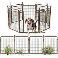 HKM-8647613 Foldable Indoor & Outdoor Dog Playpen with Gravity Lock for Small & Medium Pets