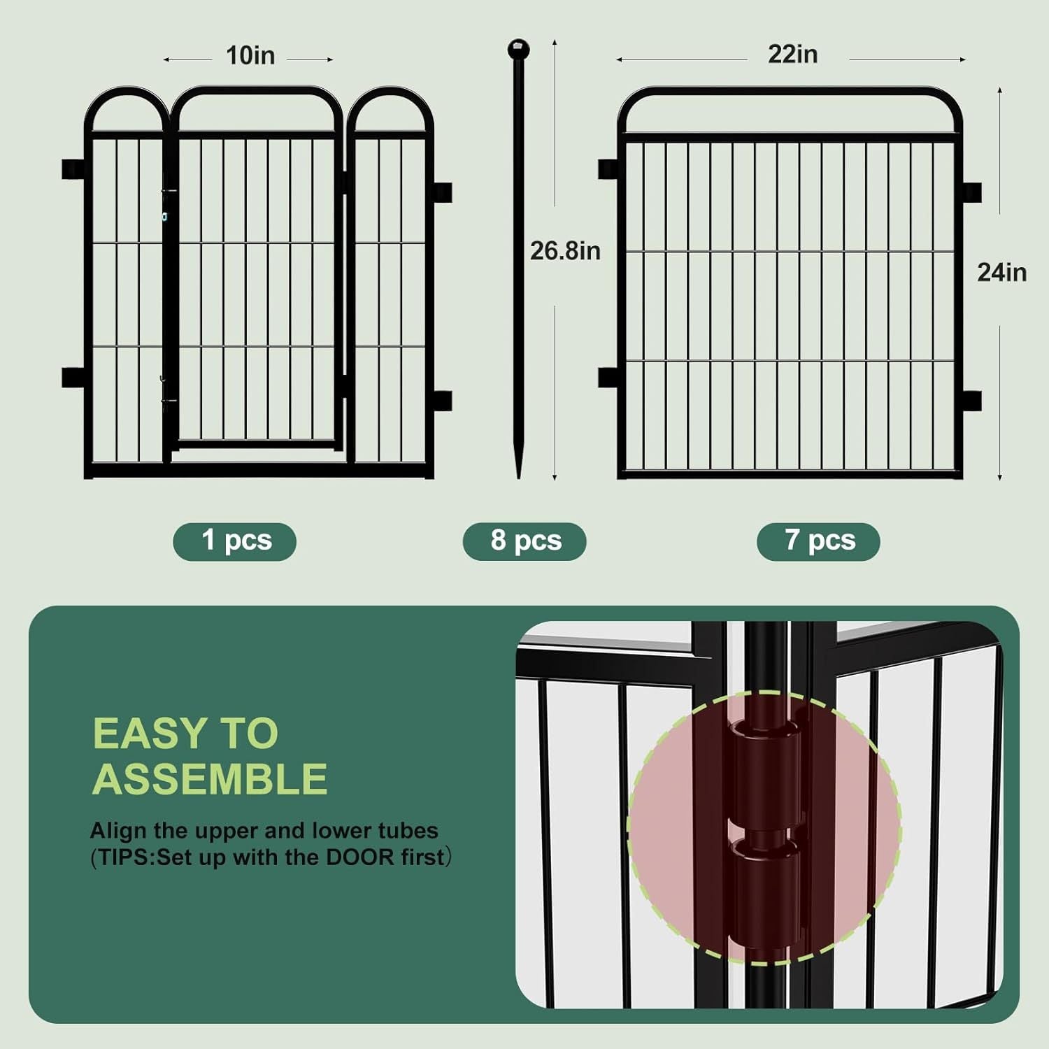 HKM-8647613 Foldable Indoor & Outdoor Dog Playpen with Gravity Lock for Small & Medium Pets