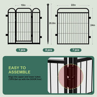 HKM-8647613 Foldable Indoor & Outdoor Dog Playpen with Gravity Lock for Small & Medium Pets