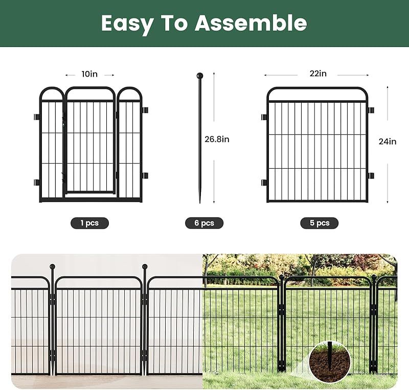 HKM-8647613 Foldable Indoor & Outdoor Dog Playpen with Gravity Lock for Small & Medium Pets