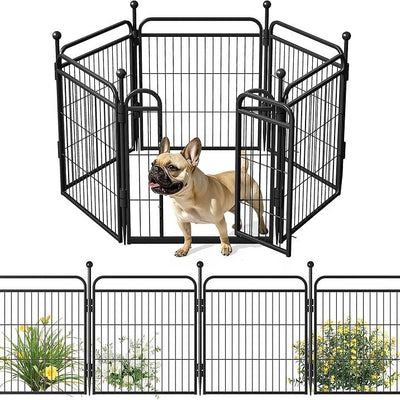 HKM-8647613 Foldable Indoor & Outdoor Dog Playpen with Gravity Lock for Small & Medium Pets