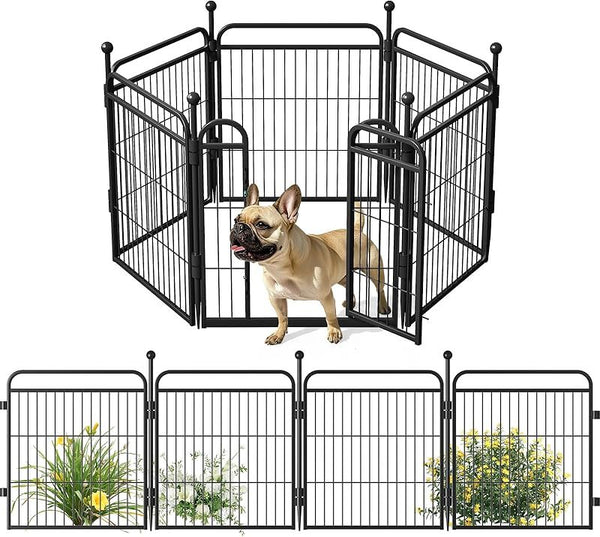 HKM-8647613 Foldable Indoor & Outdoor Dog Playpen with Gravity Lock for Small & Medium Pets