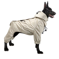 HKM-8647997 Waterproof Polyester Rain Gear for Small and Medium Dogs ¨C Four-Legged Design in Black and Champagne