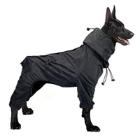 HKM-8647997 Waterproof Polyester Rain Gear for Small and Medium Dogs ¨C Four-Legged Design in Black and Champagne