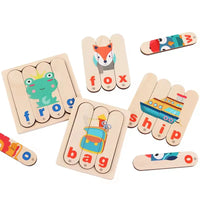 HKM-864851 Wooden Letter Matching Puzzle for Kids - Animal Themed Word Game for Early Learning