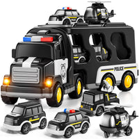 HKM-864915 5-in-1 Friction Power Police Truck Toy for Toddlers Ages 2-13