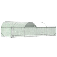 HKM-8649661 Large Walk-in Chicken Coop with Waterproof Cover - Outdoor Poultry Cage and Run for Chickens, Rabbits, and Ducks, Easy Assembly
