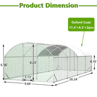 HKM-8649661 Large Walk-in Chicken Coop with Waterproof Cover - Outdoor Poultry Cage and Run for Chickens, Rabbits, and Ducks, Easy Assembly