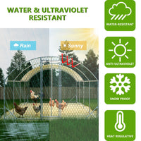 HKM-8649661 Large Walk-in Chicken Coop with Waterproof Cover - Outdoor Poultry Cage and Run for Chickens, Rabbits, and Ducks, Easy Assembly