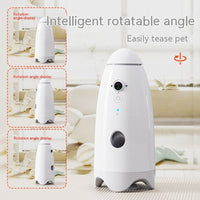 HKM-8649789 Automatic Cat and Dog Feeder with 1080p Video Function - USB Rechargeable, White, ABS Material, Compact Size