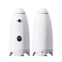 HKM-8649789 Automatic Cat and Dog Feeder with 1080p Video Function - USB Rechargeable, White, ABS Material, Compact Size