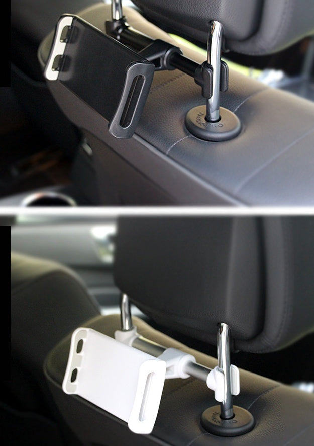 HKM-864979 Universal Space Aluminum Alloy Car Headrest Phone Navigation Holder with Strong Magnet