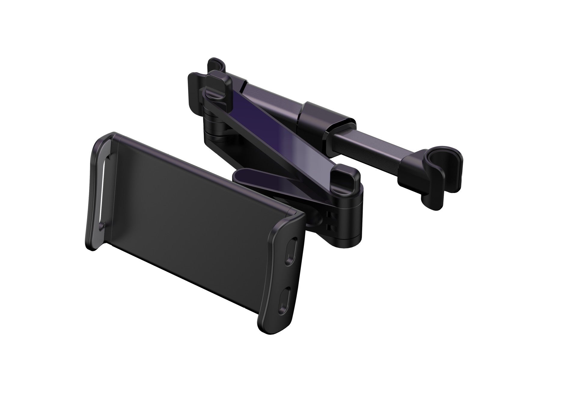 HKM-864979 Universal Space Aluminum Alloy Car Headrest Phone Navigation Holder with Strong Magnet