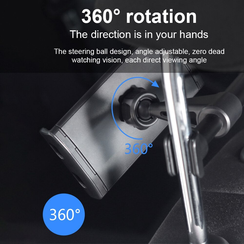 HKM-864979 Universal Space Aluminum Alloy Car Headrest Phone Navigation Holder with Strong Magnet