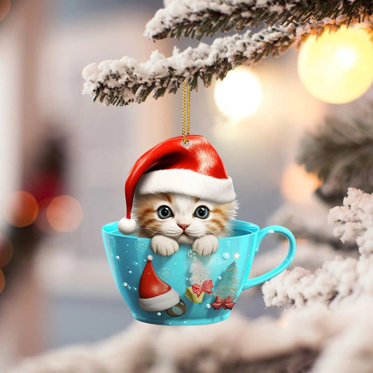 HKM-865043 Colorful Acrylic Cartoon Flat Pendant for Christmas Tree & Car Interior Decoration