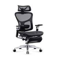HKM-865043 Ergonomic Adjustable Swivel Office Chair with Aluminium Base, 7D Armrest and Footrest