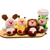 HKM-865107 Kawaii Detachable Animal Hat Bag Pendant Plush Doll - Cute Beaver Plush Keychain