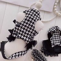 HKM-8651581 Pet Bird Traction Suit with Grid Pattern - Multi-Size Polyester Check Vest