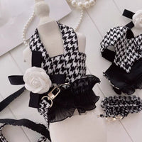 HKM-8651581 Pet Bird Traction Suit with Grid Pattern - Multi-Size Polyester Check Vest