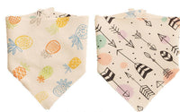 HKM-865171 Double-Sided Cotton Triangle Scarf for Kids - Colorful Printed Bib with Fun Designs