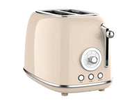 HKM-865171 Stainless Steel Retro 2-Slice Toaster with 6 Browning Settings and Electroplating Base