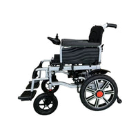HKM-865299 150kg Capacity Carbon Steel Electric Wheelchair with Dual Brake System and Removable Battery