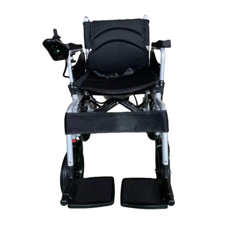 HKM-865299 150kg Capacity Carbon Steel Electric Wheelchair with Dual Brake System and Removable Battery