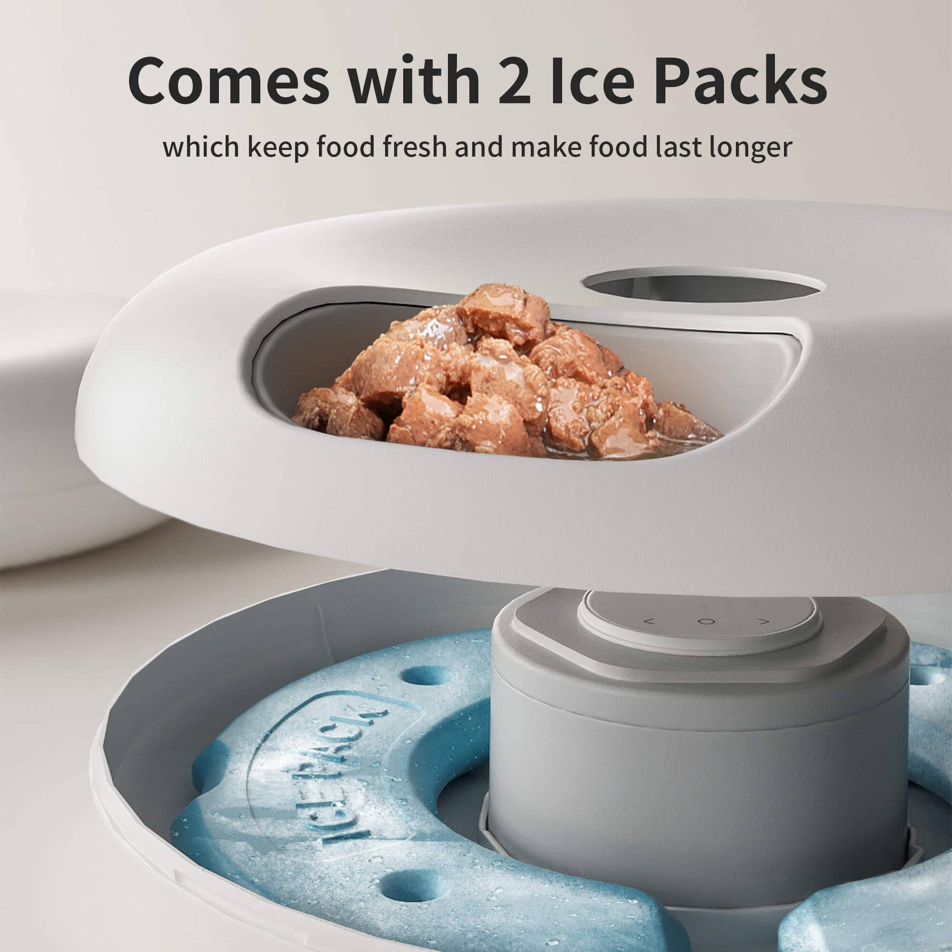 HKM-8653245 Automatic Cat Food Dispenser with WiFi App Control - Holds 6 Meals, Dual Ice Packs, Rechargeable Battery, Easy Clean Design