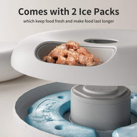 HKM-8653245 Automatic Cat Food Dispenser with WiFi App Control - Holds 6 Meals, Dual Ice Packs, Rechargeable Battery, Easy Clean Design