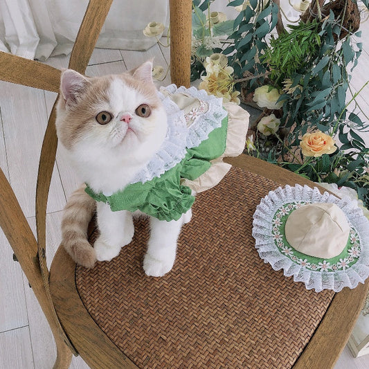 HKM-8653373 Lolita Style Dog and Cat Outfit with Matching Hat - Size Options Available