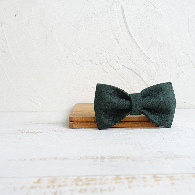 HKM-8653757 Dark Green Velvet Bow Knot Pet Collar for Dogs and Cats