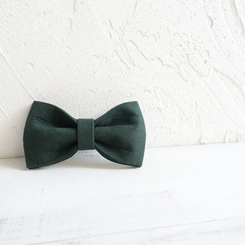 HKM-8653757 Dark Green Velvet Bow Knot Pet Collar for Dogs and Cats