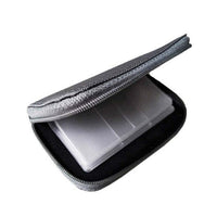 HKM-865491 Compact Zippered CF Card Storage Bag with Card Slots - 11.5cm x 6cm x 2cm, Durable Nylon Material