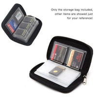 HKM-865491 Compact Zippered CF Card Storage Bag with Card Slots - 11.5cm x 6cm x 2cm, Durable Nylon Material