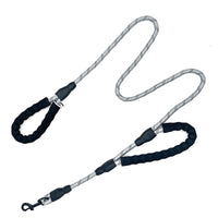 HKM-8655549 Reflective Nylon Dog Leash with Double Handles - 1.5m Length, Multiple Colors Available