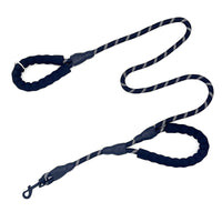 HKM-8655549 Reflective Nylon Dog Leash with Double Handles - 1.5m Length, Multiple Colors Available