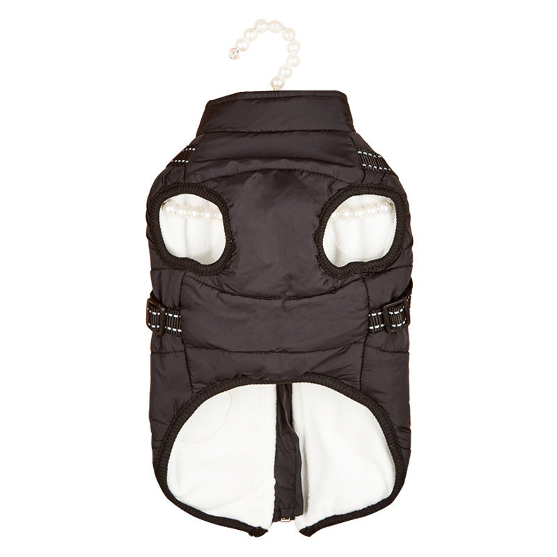 HKM-8656189 Warm Thickened Cotton-Padded Fleece-Lined Dog Clothing with Reflective Details