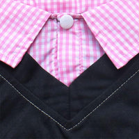 HKM-8658109 Plaid Dog Suit with Pointed Collar - Polyester Fiber, Various Sizes