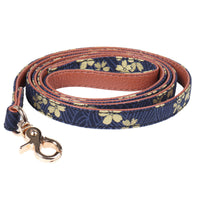 HKM-8659133 Stylish Blue Leather Pet Collar with Triangle Scarf and Bow Design, Adjustable Sizes S-M-L