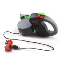 HKM-8661309 Double-Headed Retractable Pet Leash with Comfortable Grip - Black