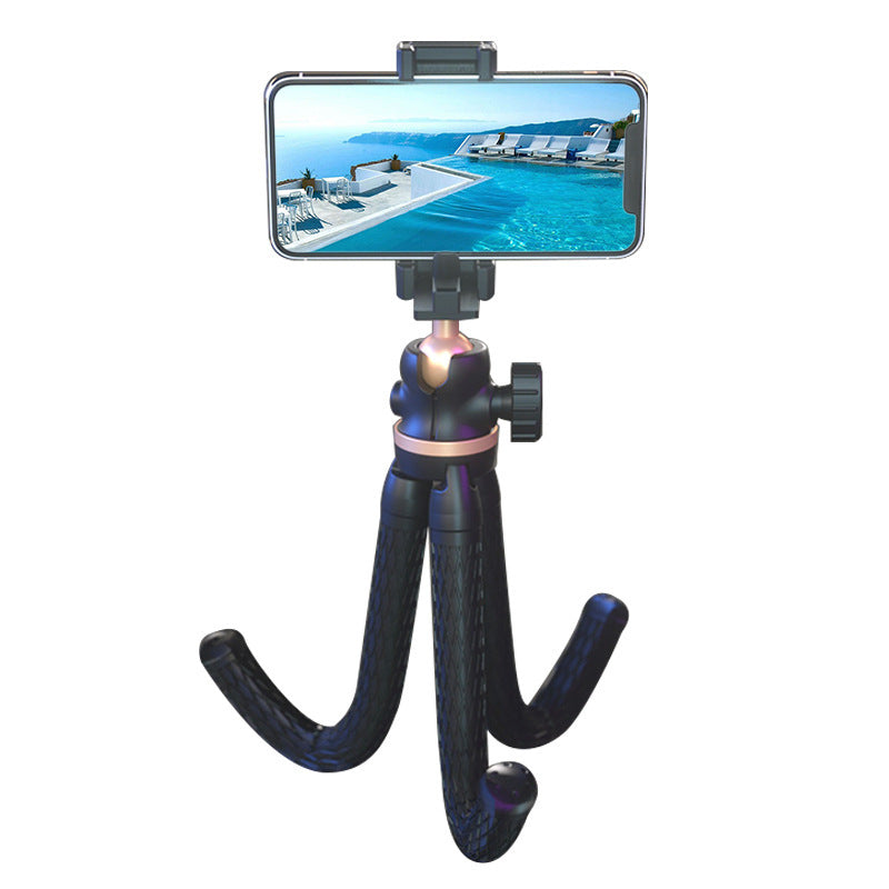 HKM-866131 One-Piece Desktop Tripod Phone Holder - Compatible with iPhone Models - Rose Gold, Local Gold, Blue
