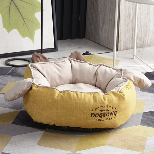 HKM-8661565 Removable Washable Pet Bed with Orthopedic Foam for Cats and Dogs, Soft Cotton-Padded Rim, Available in Various Colors and Sizes