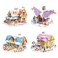 HKM-866259 3D Christmas Train Paper Puzzle Model with Lights for Creative Assembly and Play