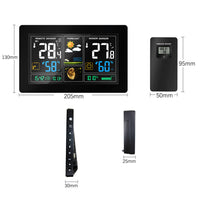 HKM-866259 Radio-Controlled Perpetual Calendar Alarm Clock with LCD Display and Weather Forecasting Functions