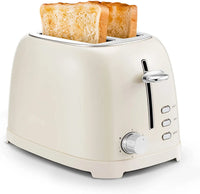 HKM-866323 Stainless Steel 2-Slice Retro Toaster for Waffles and Bread